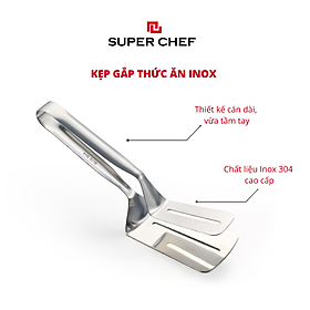 Mua Kẹp Gắp Thức Ăn Inox 304  Cao Cấp Cán Dài Super Chef Sáng Bóng  Tiện Lợi Hỗ Trợ  Chiên  Nướng  Luộc .. và Siêu Bền Bỉ ( 24* 7.5 * 10.5cm)