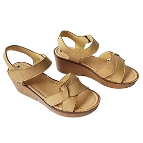 Giày Sandal Xuồng Nữ Da Bò Thật BIGGBEN Cao 5cm SDX38