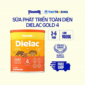 Sữa bột Vinamilk Dielac Alpha Gold 4 1400g (cho trẻ từ 2- 6 tuổi)