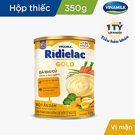 BỘ 2 LON BỘT ĂN DẶM RIDIELAC GOLD GÀ RAU CỦ - 350G