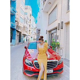ĐẦM POLY PHỐI VOAN KIẾNG,THIẾT KẾ HỌA TIẾT TRƠN NHƯNG KHÔNG KÉM PHẦN SANG TRỌNG TRANG NEMO 36 FASHION