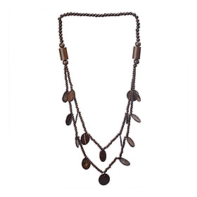 Bohemian Necklace Double Layer Retro with Coconut Shell Charms Bohemia Decor