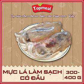 HCM - Mực lá làm sạch có đầu (300 - 400g)- Thích hợp với các món hấp, xào, rim, nướng,... - [Giao nhanh TPHCM]