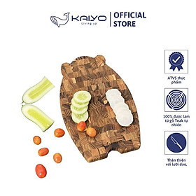 Mua Thớt thái gỗ teak đầu cây KAIYO hình con gấu  kích thước 28 5 x 18 5 x 2cm