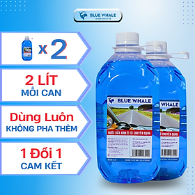 Combo 2 chai nước rửa kính ô tô Cá Voi 2 Lít, đổ trực tiếp phù hợp với mọi loại xe hơi, dễ dàng thay tại nhà