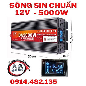 Mua Bộ đổi nguồn inverter 12v/24V lên 220v 5000W Sóng Sin chuẩn -5000W INVERTER 5000W - HÀNG CHUẨN DA