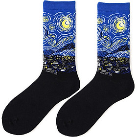 Tất vớ cho nam phong cách quý ông công sở in hình tranh sơn dầu P6M2