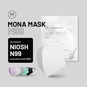 Combo 3 chiếc khẩu trang N99 6 lớp ngăn 99% bụi siêu mịn có kích thước từ 0,3 Mircromet MONA MASK