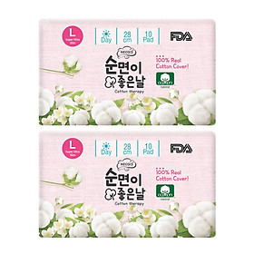 COMBO 2 GÓI BĂNG VỆ SINH HỮU CƠ NEOSIS COTTON BAN NGÀY của Hàn Quốc_Size L (KT: 28cm)_1 gói/10 miếng