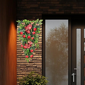 Floral Teardrop Swag Wall Door Hanging for Indoor Outdoor Garden Decoration