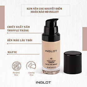 Kem nền lâu trôi, che phủ tốt HD Perfect Coverup INGLOT