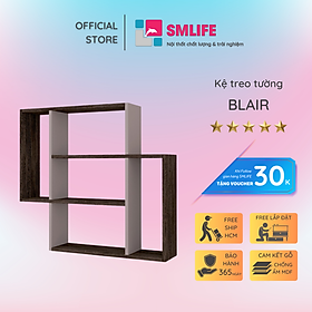 Kệ gỗ treo tường trang trí hiện đại SMLIFE Blair  | Gỗ MDF dày 17mm chống ẩm | D80xR20xC80cm - Màu