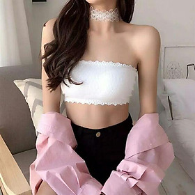 Áo bra quây gân viền ren ba móc cài