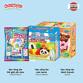 Combo 3 hộp kẹo sáng tạo popin cookin : cơm bento + bánh donut + thế giới sắc màu