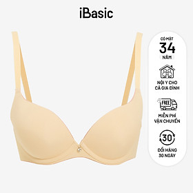 Áo ngực nữ có gọng mút dày trơn phối màu viền cup T-shirt iBasic BRAW154