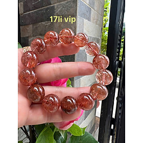 Vòng Tay Chuỗi Nam Vip Đá Thạch Anh Tóc Đỏ Tự Nhiên Trong Bóng Sịn Đẹp Size lớn hạt 17mm rất hợp các Anh Nam mệnh Hỏa mệnh Thổ đeo đẹp sang tay may mắn tốt sức khỏe, công việc tốt đẹp ạ