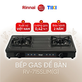 Bếp gas dương Rinnai RV-715Slim(G) mặt bếp men và kiềng bếp men - Hàng chính hãng.