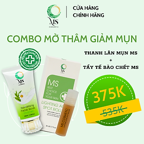 [COMBO 02] Thanh Lăn Mụn MS Lighting Acne Spot Roller (5ml), Hỗ Trợ Giảm Mụn, Mờ Vết Thâm, Thông Thoáng Lỗ Chân Lông + Gel Tẩy Tế Bào Chết MS Revitalising Facial Scrub (100ml) Ngừa Mụn Làm Sáng Da, Dành Cho Da Nhạy Cảm - Mỹ Phẩm MS COSMETIC