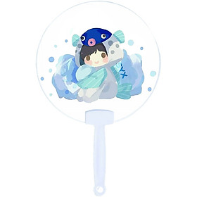 Quạt tròn cán nhựa in hình nhóm nhạc TNT THỜI ĐẠI THIẾU NIÊN ĐOÀN idol thần tượng hoa ngữ cầm tay tiện lợi dễ thương quà tặng độc đáo