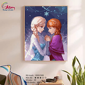 Mua Tranh sơn dầu kỹ thuật số tự tô màu Elsa và Anna Nữ hoàng băng giá mã HH0158B