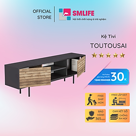 Mua Kệ tivi gỗ hiện đại SMLIFE Toutousai  | Gỗ MDF dày 17mm chống ẩm | D160xR35xC52cm