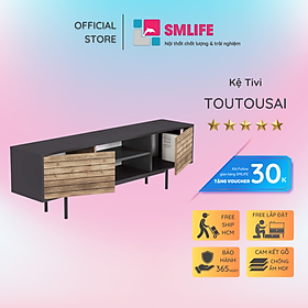 Kệ tivi gỗ hiện đại SMLIFE Toutousai  | Gỗ MDF dày 17mm chống ẩm | D160xR35xC52cm