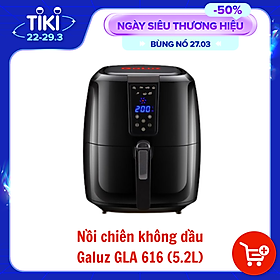 Mua Nồi chiên không dầu Galuz GLA 616  công suất 1800W  dung tích 5.2L  bảng điều khiển điện tử  giỏ chiên chống dính tháo rời linh hoạt  hàng chính hãng