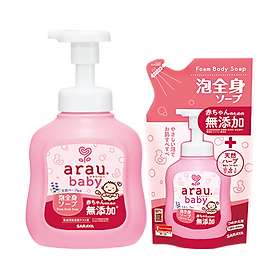 Combo Sữa Tắm Cho Em Bé Arau Baby (Bình 450ml + Túi 400ml)