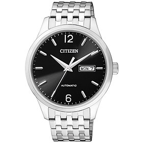 Đồng hồ nam citizen dây thép không gỉ nh7500-53e - mặt đen