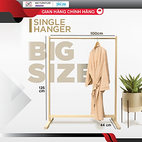 GIÁ TREO QUẦN ÁO GỖ LẮP RÁP HÀN QUỐC - SINGLE HANGER SIZE 1 MÉT - MÀU TỰ NHIÊN