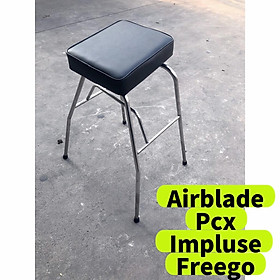 Mua Ghế đi xe air blade   pcx   impluse   freego cho bé yên nệm   GHẾ ĐÔN GA AB INOX YÊN NỆM ĐEN