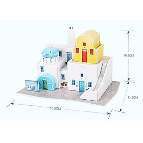 Mô hình giấy 3D - Bộ nhà truyền thống Hy Lạp - Cilivian House- W3168h