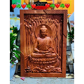 Mua Tranh phật bổn sư thích ca mẫu ni gỗ hương đá kt 46×67×4cm