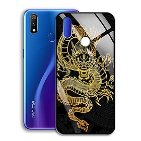 Ốp Lưng Mạ Màu Vàng Ánh Kim cho điện thoại Realme 3 Pro - 0367 8007 DRAGON15 - Rồng dũng mãnh - Hàng Chính Hãng