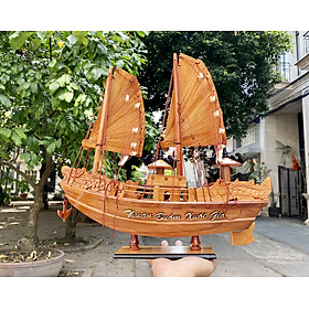 Mô hình thuyền buồm gỗ Rồng Hạ Long - thân tàu 40cm - trang trí nhà cửa - phòng khách - bàn làm việc, quà tặng tân gia - sinh nhật - khai trương
