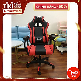 Ghế Game Có Masage Lưng. Ghế Gaming Có Gối Tựa Mát xa - ĐỎ ĐEN - BestHome36