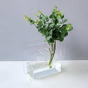 Acrylic Flower Vase Decor Creative Modern Vase for Wedding Florist Bookshelf