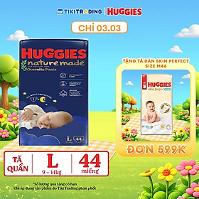 Tã quần Huggies Naturemade ban đêm L 44 miếng