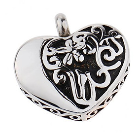 2X Love Heart Shaped Pendant Cremation Keepsake Urn Memorial Necklace