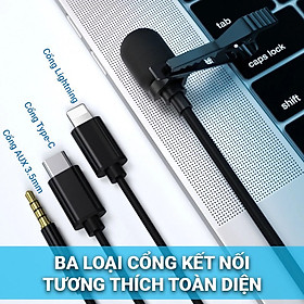 Micro thu âm cài áo chống ồn cho tất cả các dòng điện thoại C1 C2 C3 Micro