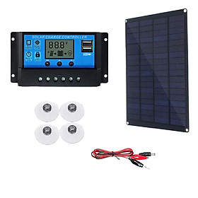Tấm pin năng lượng mặt trời với kẹp pin & bộ điều khiển, chống nước, sạc dễ dàng với hiệu suất chuyển đổi cao-Size Bộ điều khiển 40A