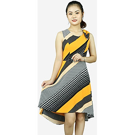 Đầm nữ sát nách vàng đen DDD072VDE