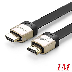 Cáp HDMI 1M dẹt chính hãng Ugreen 10259 hỗ trợ 3D 4K-Hàng Chính Hãng