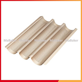 Mua Khay nướng bánh mì lượn sóng 3 rãnh chống dính