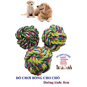 Đồ chơi bóng bện thừng cho Chó Chất liệu thừng chắc chắn Đường kính 8cm Giúp thú cưng thư giãn, xả stress