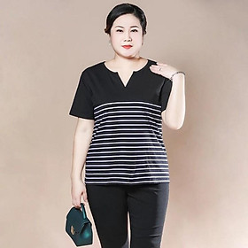 TK361-ÁO KIỂU TAY NGẮN PHỐI MÀU S-6XL