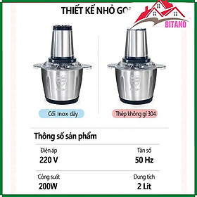 Mua Máy Xay Thịt BITANO Gia Đình Đa Năng 2 Lít - Tặng Kèm Móc Treo Đồ
