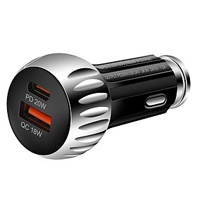 Mua  PD 20W + QC 18W   Hợp Kim + ABS  Tẩu sạc ô tô sạc nhanh QC 3.0 USB type c sạc siêu nhanh 3.0A sạc xe hơi xe tải 12V-24V