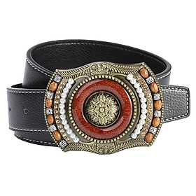 Hình ảnh Handmade Western Belt Buckle & Leather Strap Belt - Vintage Native Indian Cowboy Cowgirl Belt buckles