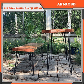 Mua COMBO BỘ BÀN DÀI 1 BÀN + 1 GHẾ GỖ XÀ CỪ NGUYÊN TẤM
